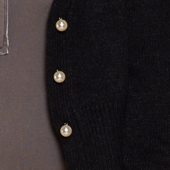 Black Cardigan with Faux Pearl buttons - Picture 6 of 8